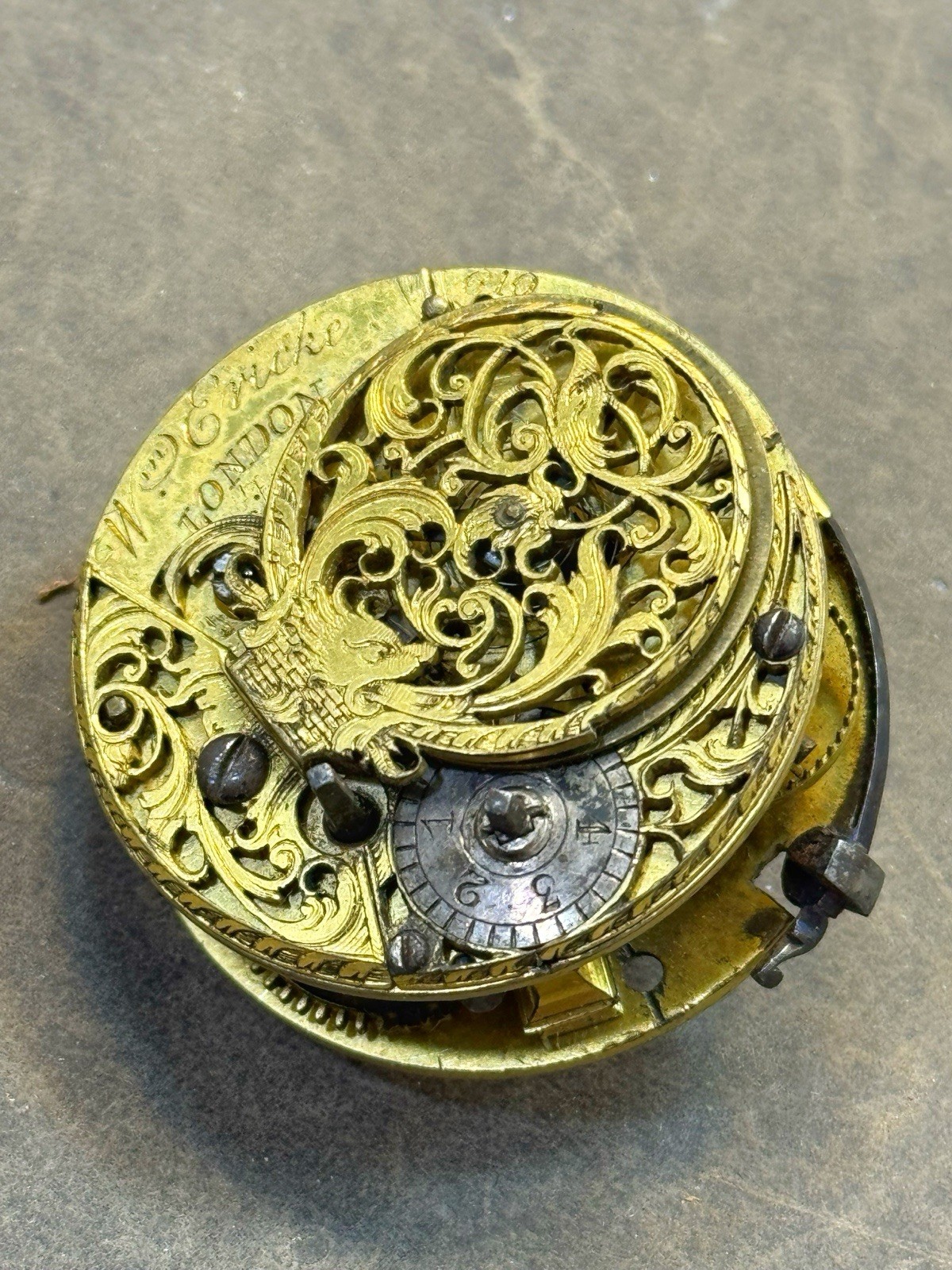 Antique Wm Ericke London Verge Fusee Pocket Watch Movement Repair