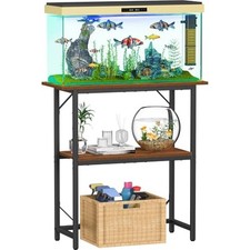 10-Fish Tank Stand, Aquarium Stand 2-Tier Storage Shelves, Heavy 30 Gallon