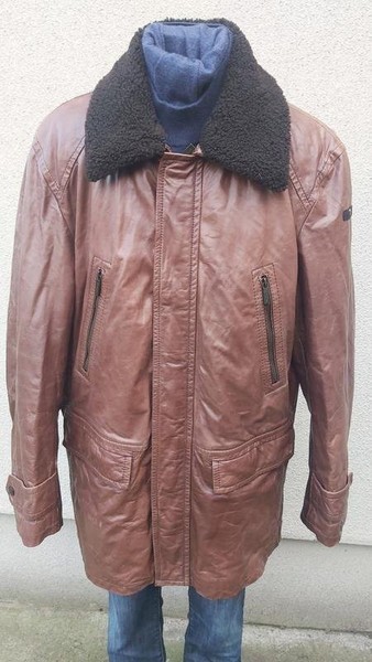 Men Strellson Jacket Brown Leather 42 / XL