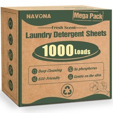 1000 Loads Mega Pack Laundry Detergent Sheets, Eco-friendly Laundry Sheets, P...