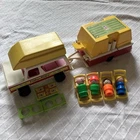 Vintage Fisher Price Little People Play Family Car & Pop-Up Camper 992 TLC