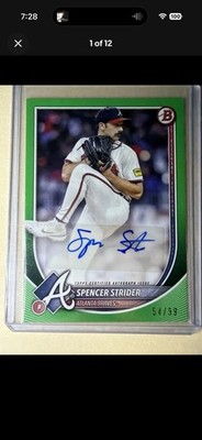2025 Bowman - Paper Autographs Spencer Strider #PRV-SS Green /99 SP (AU)