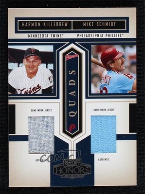 2004 Playoff Honors Quad Materials Harmon Killebrew Mike Schmidt Sammy Sosa yj7