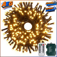 LED Lichterkette AußEn Warmweiß 10M 100LED Weihnachtsbeleuchtung Batterie