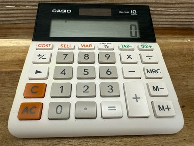 MH10M Casio Business Calculator Tax Cost Sell Desktop Wide Large Numbers 10 Digi