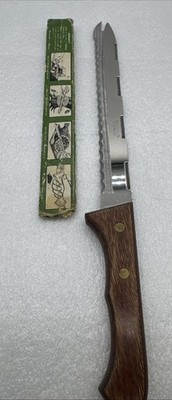 Vintage Carravelle By Robeson Cross Cut Edge Stainless Steel Knife 9  W/Fork Tip