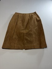 Vintage Wilsons Leather Brown Suede Midi Skirt Size 6 Style 0141 RN69426 A-Line