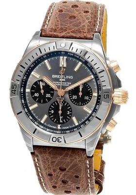 New Breitling Chronomat B01 Triumph Auto 42 Mens Leather Watch TB0134101M1X1