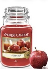 Image of YANKEE CANDLE CIDERHOUSE Apple Snowflake Lid 623g Large 150hrs Discontinued Rare