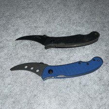 Emerson USA Elvia Black Pocket Knife + Blue Elvia Trainer Ed’s Manifesto Clean