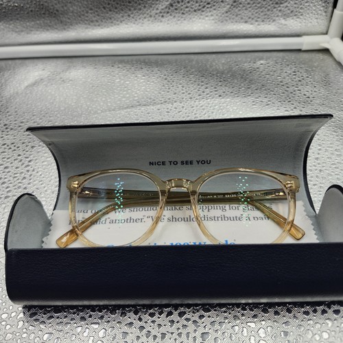 Warby Parker Gillian M 177 Champaign Crystal Eyeglasses Frame 52-20-145 w/Case - Picture 2 of 9