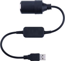 USB Cigarette Lighter Adapter - USB a Male to 12V Car Cigarette Lighter Socket