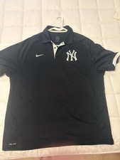Nike Golf Fit Dry New York Yankees polo shirt Size XL Black And White