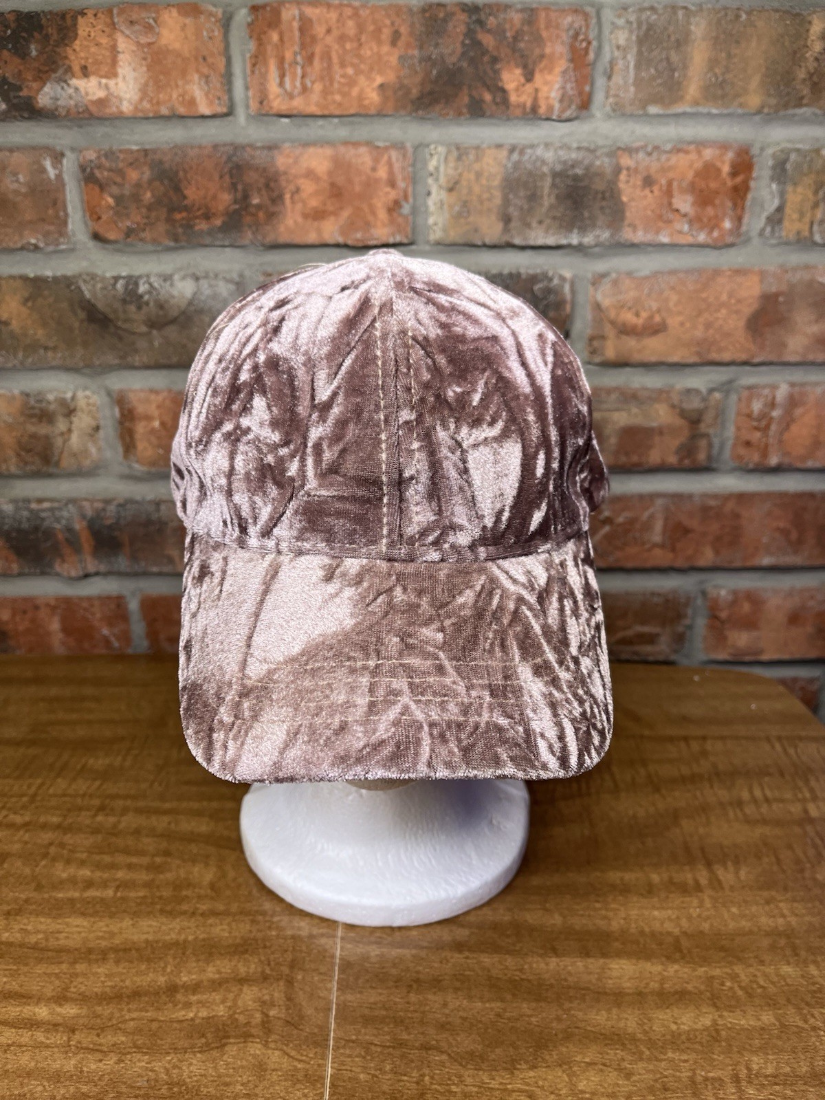 Plain Blank Solid Light Brown Velour Strapback Ha… - image 1