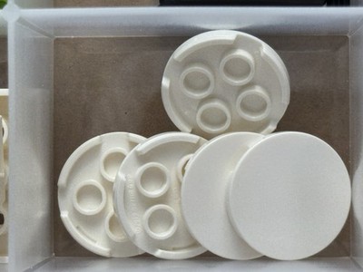 LEGO Parts - White Tile, Round 3 x 3 - No 67095 - QTY 5