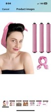 Heatless Hair Curl Set Overnight Curling 3 Piece Set With Head Band pink