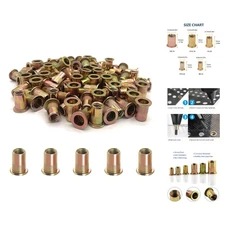 200PCS Stainless Steel Rivet Nuts Assortment - 1/4"-20 Threaded Inserts