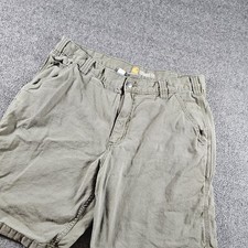 Carhartt Shorts Mens 36 Green Canvas Relaxed Fit Cargo Workwear Stretch Utility