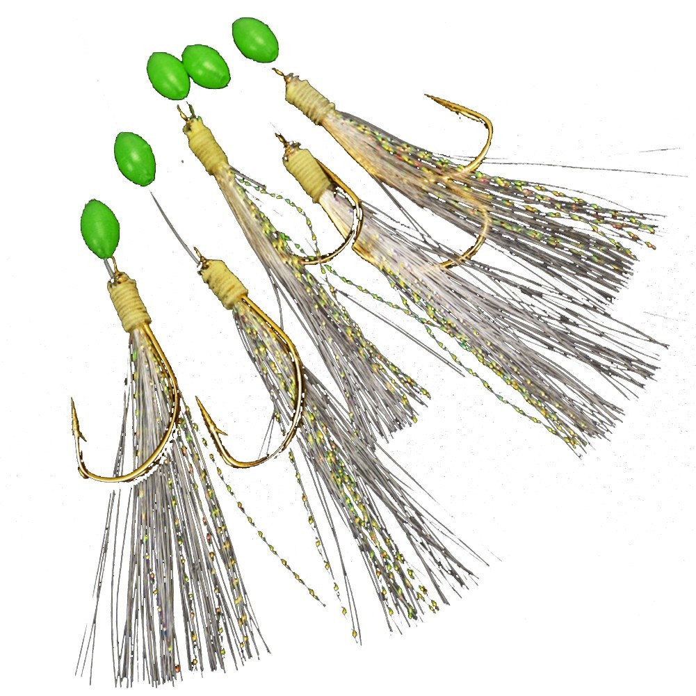 Pre Tied Pack Mackerel Feather Hooks for Efficient Sea Fishing Experience