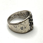 DQ09 Vintage Sterling Silver Wide Band Lace-Up Corset Design Ring Sz 8 — photo 3