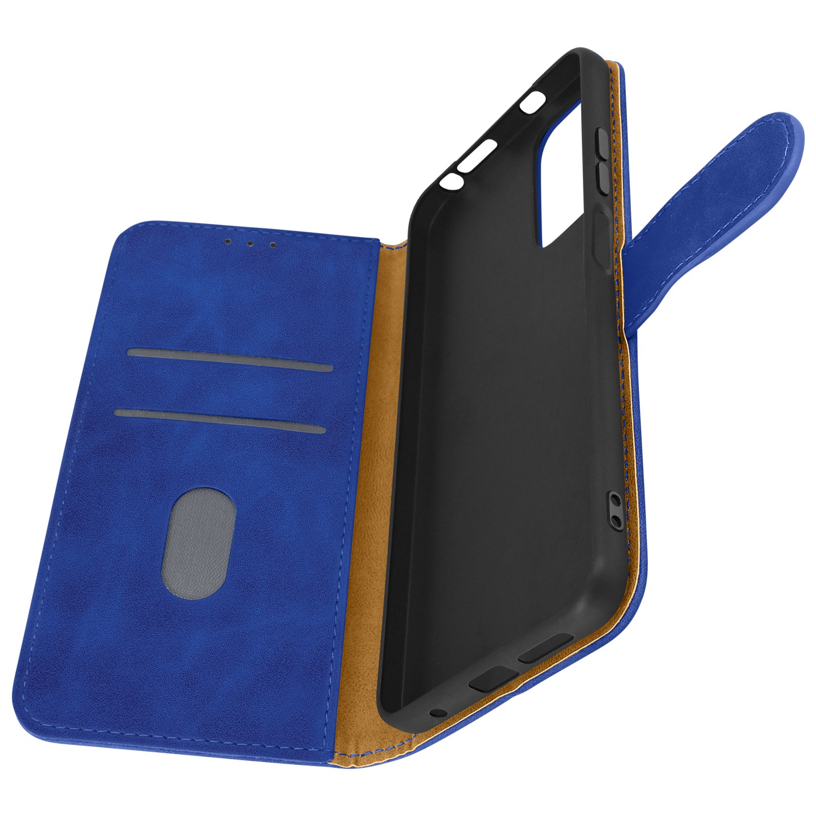 Étui portefeuille Xiaomi Redmi Note 11s coque rabat bleu en éco-cuir texturé