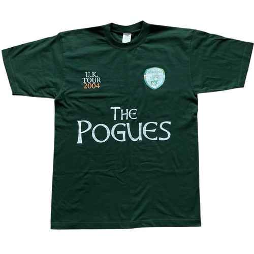 Vintage The Pogues Band T-Shirt Large 2004 Tour Irland Fußball selten grün