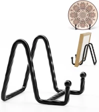 Picture Stands for Display 3 Pack 3 Inch Plate Stands for Display - Black Metal 