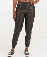 SPANX FAUX LEATHER JOGGER PANTS NWT SZ SMALL BLACK