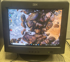 Vintage IBM E74 17" CRT VGA Color Monitor Model 6332-4HN Retro Gaming Tested