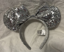 Disney Parks Silver Shimmer Sequin Minnie Mou...