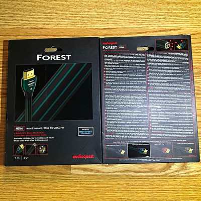 AudioQuest Forest 1m HDMI Cable Male to Male w/ Ethernet Gold Plated Black