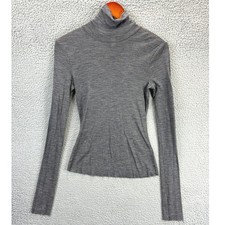 Other Stories Stockholm Fitted Turtleneck Top Womens 6 Gray Minimalist