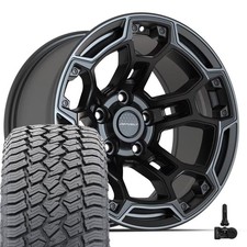 Set4 Df03 17x9 Charcoal Rims 26570r17 Tires Tpms Fit Wrangler Gladiator