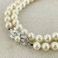 Akoya pearl silver necklace /24-2114