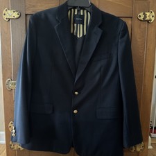NAUTICA Sz 18 HUSKY Boys Navy Blue Blazer Gold Buttons - School Formal Wedding