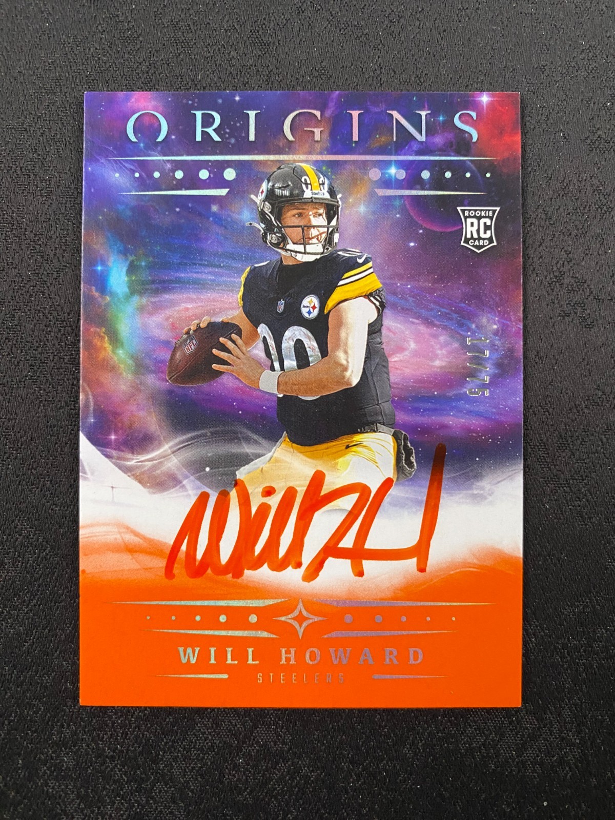 2025 Panini - Origins Will Howard Rookie Orange Auto #RA-WHO 17/75 Steelers C459
