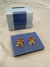 Vintage AVON Christmas Earrings Festive Holiday Bells 2002 New in Box