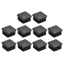 30Pcs 25mmx25mm(0.98inch) Plastic Tubing Plug Square Post End Caps Black