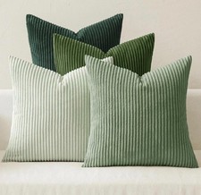 4 Pack Corduroy Cushion Covers 45x45cm Soft Striped Throw Pillow Cases Sofa Bed