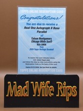 2026 Topps Heritage Real One Auto Parallel Colson Montgomery RC Redemption!! NEW
