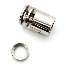 Muzzle Brake Compensator 9mm Pistol Glock 1/2-28 Threads W/ Crush Washer Nickel