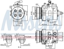 NISSENS 890624 Kompressor, Klimaanlage für MITSUBISHI