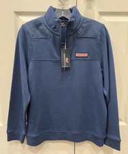 NWT Boys VINEYARD VINES Shep Shirt Quarter Zip Pullover Size Large 16 Blue