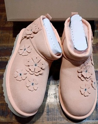 WOMENS limited ED SOLD OUT Ugg Ultra Mini Fleur FLOWERY SUEDE BOOT NEWBOX SZ 8.0