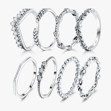 925 Silber Ring Stapelring mit Zirkonia Vorst...