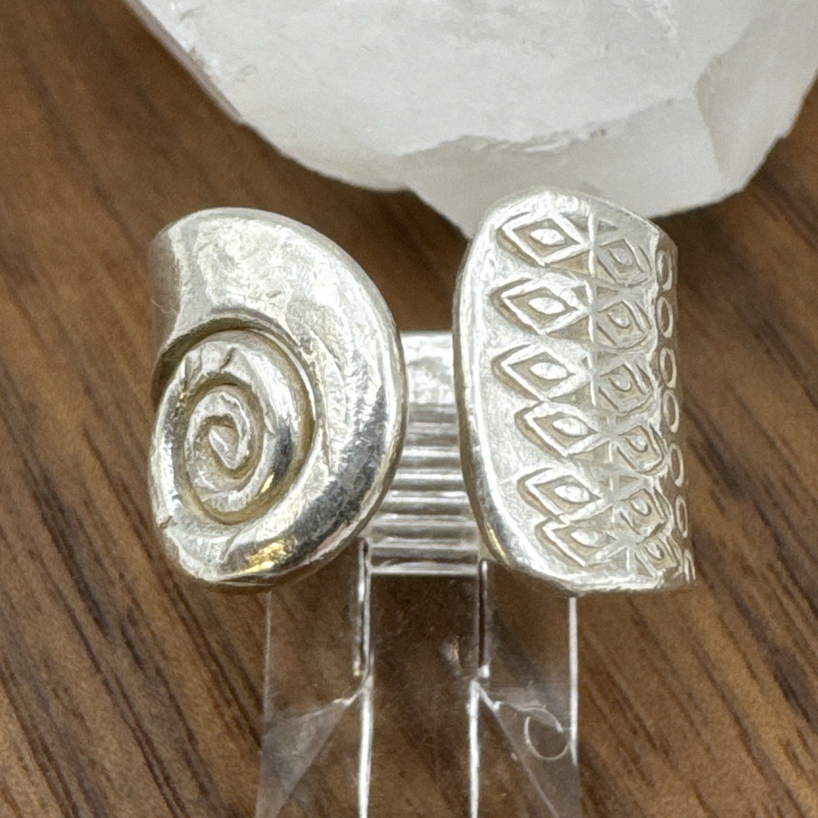 925 Solid Sterling Silver Hammered Handmade Ring … - image 1