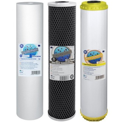 Aquafilter 3er Set Ersatzfilter Ganzes Haus Wasseraufbereiter Enthärtung 20''