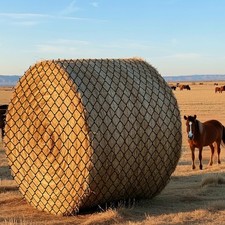 5x5ft Round Bale Hay Net for Horses, Heavy Duty Slow Feed Hay Net with 1.6 Me...