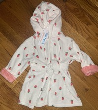 Carter s Just One You Baby Girls Strawberry Print Hooded Bathrobe 0-9mos NEW