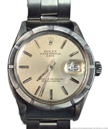 Vintage Rolex Date 1501 Mens SS Oyster Automatic Running Wrist Watch 1970s
